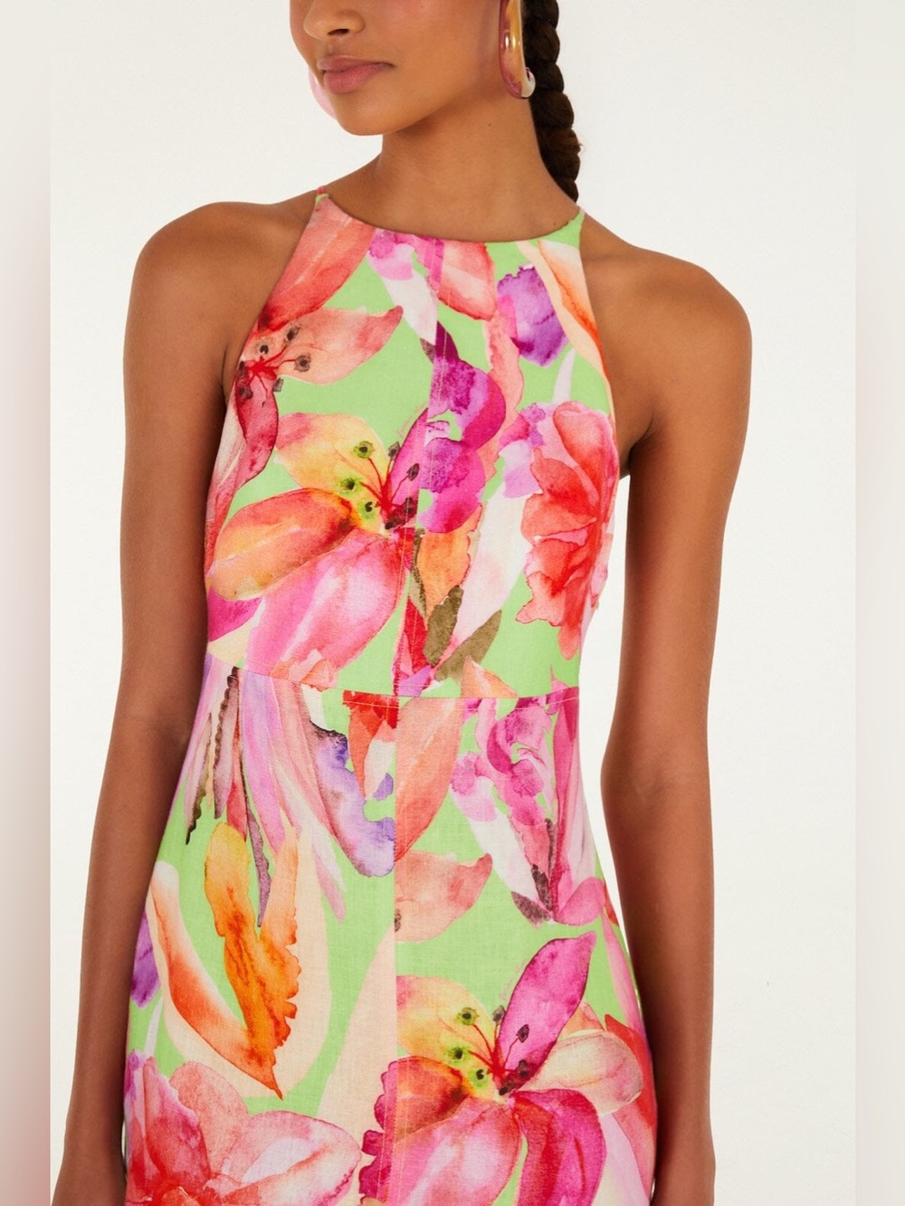 Farm Rio: ARTSY FLORA GREEN
SLEEVELESS MAXI DRESS